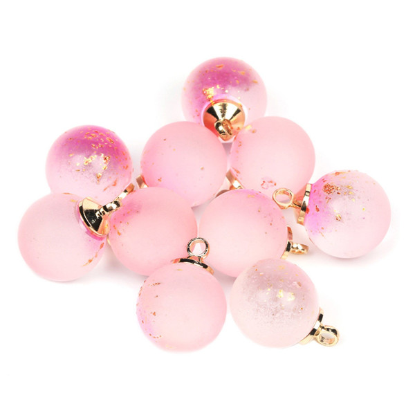Pendentifs Rond dégradé de rose 12 mm métal Doré