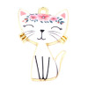 Pendentifs Chat style émaillé 30mm métal couleur Doré