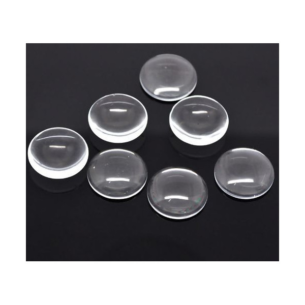 Cabochons Ronds 10mm en verre Domes Transparents