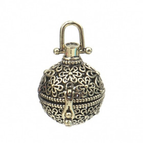 Pendentif CAGE Multi Fleurs- pour Bola de grossesse 16mm - cuivre coloris Bronze