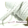 Ruban biais spaghetti à pois gris et blanc 7mm 70480-408