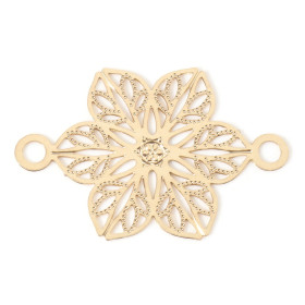 Estampes Connecteur filigrane Fleur 30mm métal couleur Doré