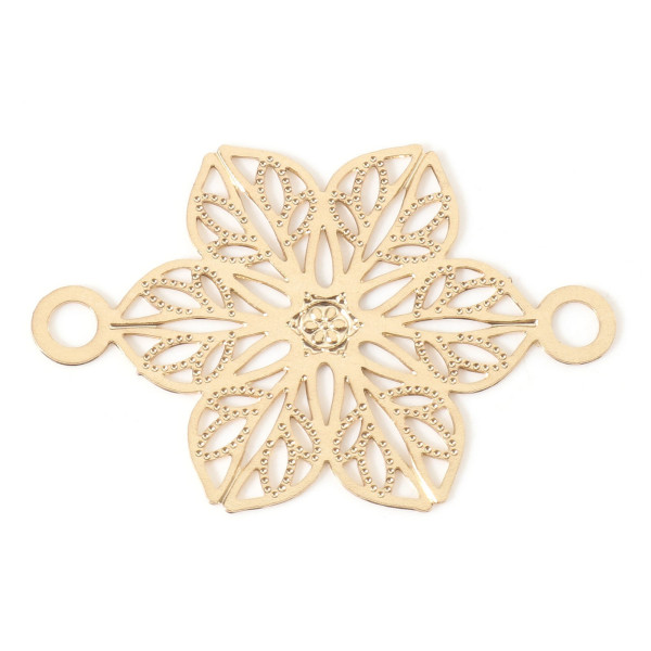 Estampes Connecteur filigrane Fleur 30mm métal couleur Doré