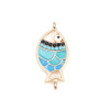 Pendentifs Poisson 29 mm  Résine émaillé  finition Doré
