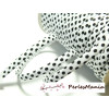 Ruban biais spaghetti à pois Noir et blanc 7mm