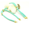 Support bracelet Intercalaire cordon Nylon ajustable avec accroche  Laiton Coloris Bleu lagon