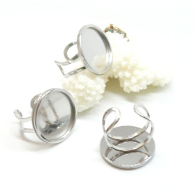 Support de Bague qualité extra 16mm, Acier Inoxydable 304 finition Argenté