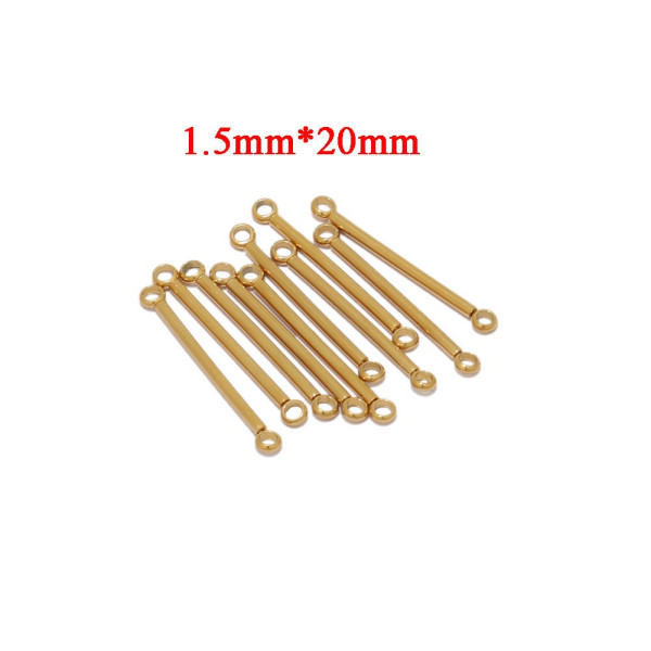 Connecteurs Tige cylindrique 25mm en Acier Inoxydable 304 Placage Doré