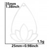 Pendentifs - Fleur de lotus dans Goutte 35mm en Acier Inoxydable  304 - placage Ionique argenté