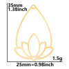 Pendentifs Fleur de lotus dans Goutte 35mm – Acier Inoxydable 304 Doré, placage IONIQUE