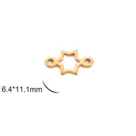 Connecteurs Etoile  6mm Acier Inoxydable 304 Placage ionique finition Doré