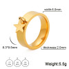 Bague avec Etoile  8.30x9.50mm en ACIER INOXYDABLE coloris Doré Taille 7 Placage Ionique