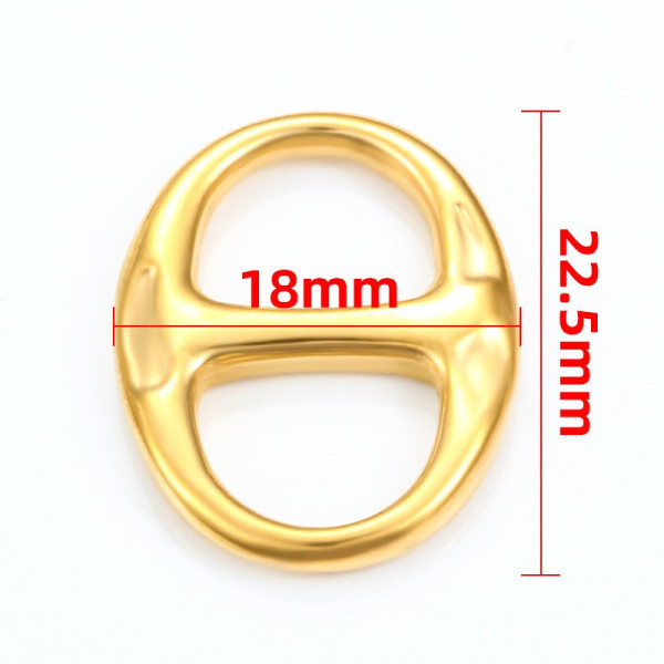 Connecteur Intercalaire Maille Marine 22.5mm Acier Inoxydable 304 Placage ionique finition Doré