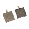 Supports de pendentif CARRE 25mm Laiton Qualité Extra finition Bronze