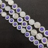 Perles Intercalaire Nacre Œil de la protection Blanche plate Ronde 11mm