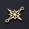 Connecteurs Étoile / Rose des Vents 18mm – Acier Inoxydable 304 Finition Doré