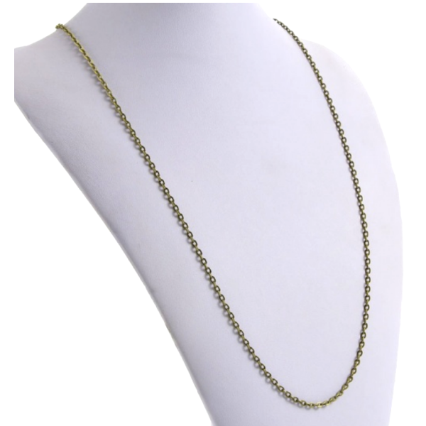 COLLIERS SAUTOIRS 76.2cm CHAINE Maille Forcat 4,5 par 3mm métal couleur BRONZE
