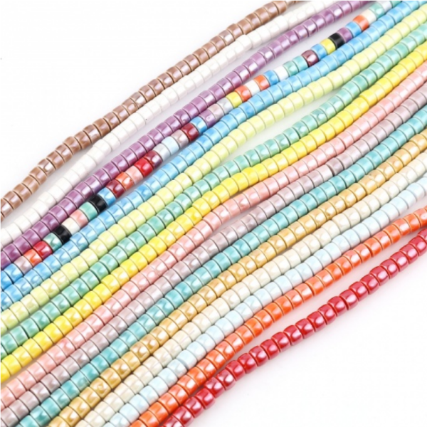 Perles Intercalaires Rondelles Heishi Céramique 6 par 4mm