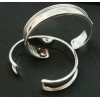 Support bracelet Jonc Manchette pour cordon plat 11mm Laiton Coloris Argent Vif