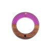 Pendentifs, Connecteurs Cercle en Bois et résine Violet