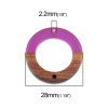 Pendentifs, Connecteurs Cercle en Bois et résine Violet