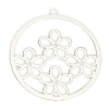 Estampes Pendentifs Multi Fleurs Cercle 25mm Métal Argent Platine