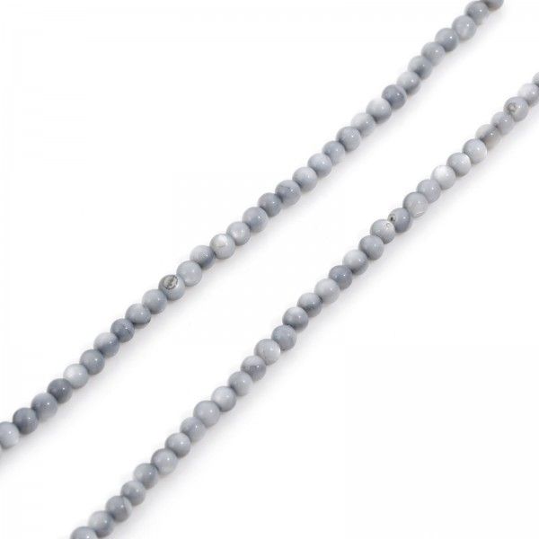 Perles nacre forme ronde 3mm coloris Gris