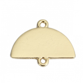 Connecteurs Demi Cercle 21 par 15mm métal  finition OR 18KT