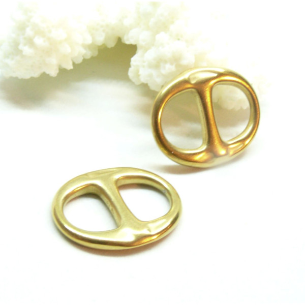 Connecteur Intercalaire Maille Marine 22.5mm Acier Inoxydable 304 Placage ionique finition Doré