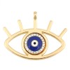 Pendentif Oeil de la protection, Gri gri style émaillé 42mm Bleu métal couleur Doré