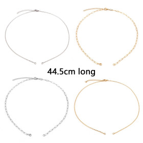Collier Princesse Réglable avec accroche,  maille Jaseron 2 mm Acier Inoxydable 304 finition Doré