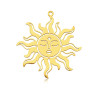 Pendentif - Yoga Soleil,  Boho 37mm - en Acier Inoxydable 304 - coloris Doré - pour bijoux raffinés