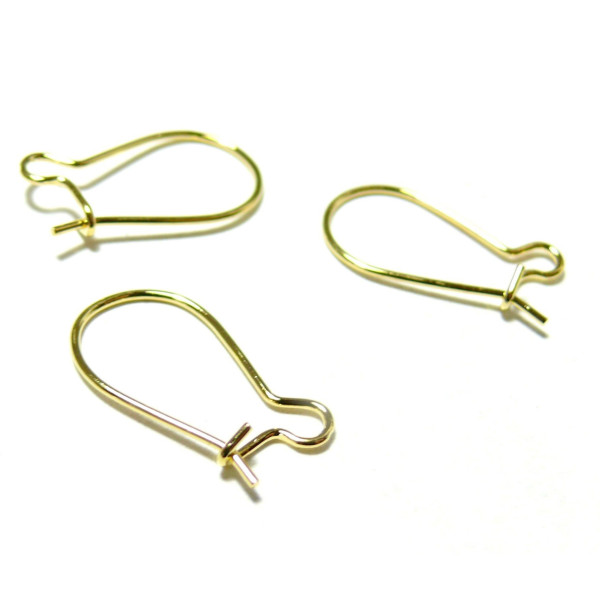 Boucles d'oreille, Dormeuses  20 par 11mm, Acier Inoxydable 316 Chirurgical, finition Doré  à l'or fin 18K