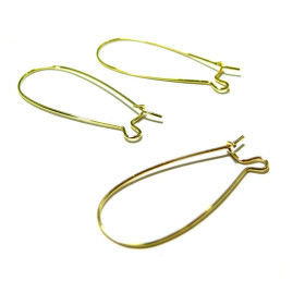Boucles d'oreille Dormeuses  33 par 13mm Acier Inoxydable 316 Chirurgical finition à l'or fin 18K