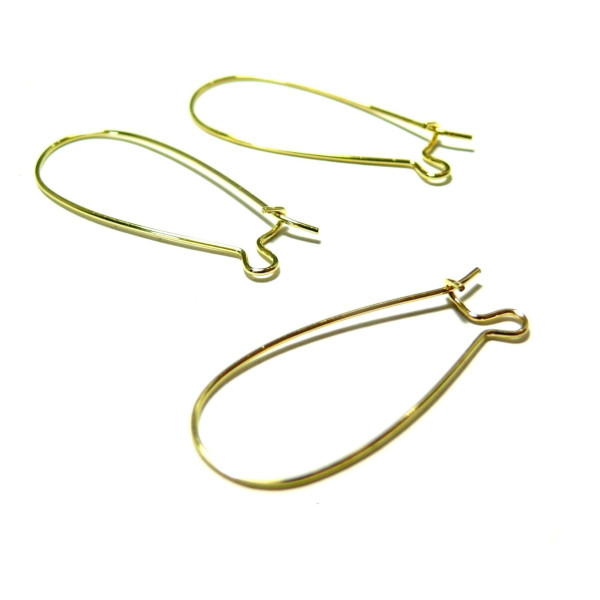 Boucles d'oreille Dormeuses  33 par 13mm Acier Inoxydable 316 Chirurgical finition à l'or fin 18K