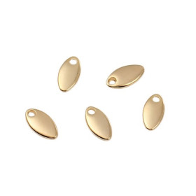 pendentifs, Géométrique , mini navette 8 mm, Cuivre finition OR 18KT pour bijoux raffinés