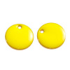 Pendentifs,  sequins médaillons résine émaillés biface ROND 12mm JAUNE