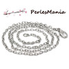 Colliers Chaine a Maille 3,5 par 2,5mm métal coloris Argent Platine