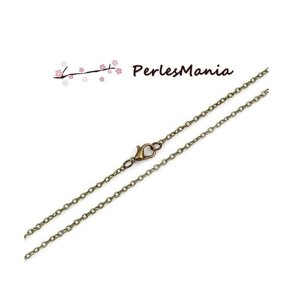 Colliers, sautoir Matinée Chaine fine 51cm  métal couleur finition Bronze