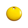 Pendentifs,  sequins médaillons résine émaillés biface ROND 10mm JAUNE Canari
