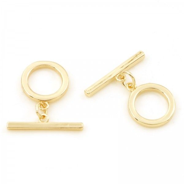 Set fermoir T TOGGLE Cuivre placage Or 18KT