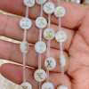Perles intercalaire  8mm en Nacre, Lettre Alphabet X Doré