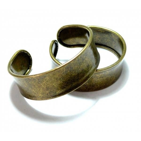 Bracelet Jonc Manchette pour cordon plat 22mm Laiton Coloris Bronze