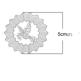 Pendentifs, Connecteurs Oiseau de la Paix 50mm Acier Inoxydable 304  finition Argenté