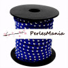 Cordon de Suédine Cloutée Argent Aspect Daim Bleu Électrique 4.5mm