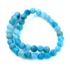 Perles rondes - 10 mm - Agate craquelé  - effet givre - bleu intense