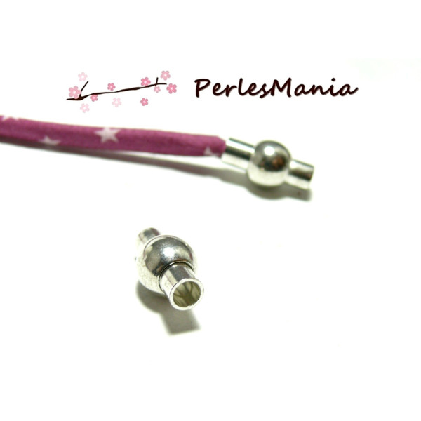 Fermoirs magnétique COLONNES CYLINDRES laiton couleur Argent Platine 3MM