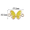 Connecteurs Papillons style émaillé  Jaune 17.5 par 10.5 mm métal couleur Doré