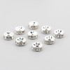 Perles intercalaires Rondelles avec Strass 6 mm, métal  finition Argent VIF