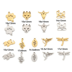 Pendentif Serpent 17mm en Acier Inoxydable finition Doré 18KT